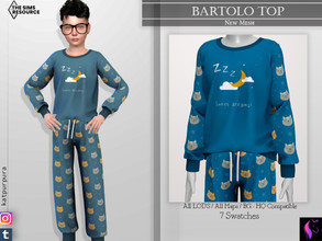 Sims 4 — Bartolo Top by KaTPurpura — Pajama sweater, large and comfortable for children