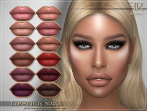 Sims 4 — Lipstick N324 by FashionRoyaltySims — Standalone Custom thumbnail 12 color options HQ texture Compatible with HQ