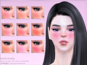 Sims 4 — Blush 8 (HQ)  by Caroll912 — A 9-swatch rosy cheeks blush in medium and intense tones of pink, orange, red and