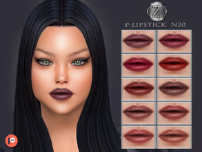 Sims 4 — PATREON - (Early Access) LIPSTICK N20 by ZENX — -Base Game -All Age -For Female -10 colors -Works with all of