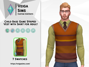 Sims 4 — Child Base Game Striped Vest for Adult by David_Mtv2 — Available in 7 swatches for teen to elder. I adapted the