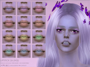 Sims 4 — Lipstick 26 (HQ)  by Caroll912 — A 12-swatch Maxis Match soft lipstick in rainbow spectrum. Lipstick is suited