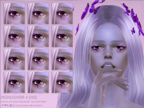 Sims 4 — Highlighter 4 (HQ) by Caroll912 — A 12-swatch intense and soft accent highlighter for face in different tone of