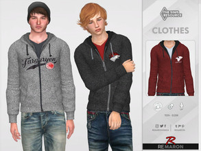 Sims 4 — GOT Hoodie 01 for male Sim by remaron — GOT Hoodies for YA Male in The Sims 4 ReMaron_M_GOTHoodie01 -10 Swatches