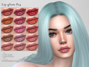 Sims 4 — Lip gloss N14 by coffeemoon — 15 color options for female only: teen, young, adult, elder HQ mod compatible