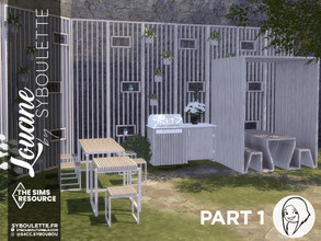 Sims 4 — Louane outdoor BBQ set (part 1) by Syboubou — This set contains a lot of items to make an outdoor dining area,