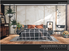 Sims 4 — Maggie Master Bedroom by Moniamay72 — A lovely dark brown accent Master Bedroom in modern style.The room is made