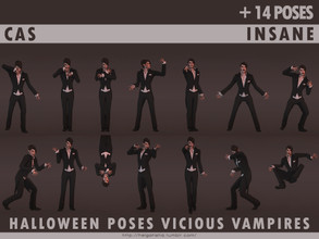 Sims 4 — Halloween poses Vicious Vampires - CAS by HelgaTisha — CAS - 14 poses - Insane trait