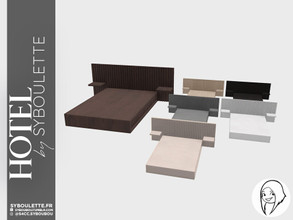 Sims 4 — Hotel - Headboard bed by Syboubou — This is the fram of a bed where you can use the mattress included in this