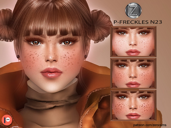 Sims 4 — PATREON - (Early Access) FRECKLES N23 by ZENX — -Base Game -All Age -For Female -3 colors -Works with all of