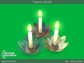 Sims 4 — Thyme Candle by Mincsims — Basegame Compatible. 3 swatches