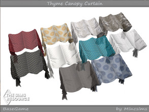 Sims 4 — Thyme Canopy Curtain by Mincsims — Basegame Compatible. 10 swatches