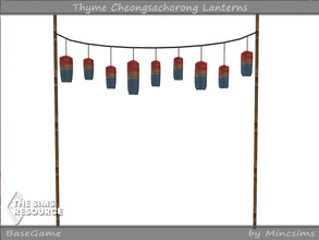 Sims 4 — Thyme Cheongsachorong Lanterns by Mincsims — Basegame Compatible. 5 swatches