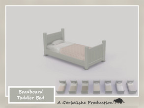 Sims 4 — Beadboard Toddler Bed by Garbelishe — A bed for Toddlers with bead board detail. Bedspread comes in 7 colours.