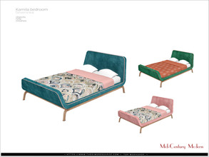 Sims 4 — Mid-Century Modern - Kamila double bed by Severinka_ — Double bed From the set 'Kamila Pt.I' The 'Mid-Century