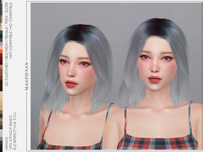 Sims 4 — Vita Hair without bangs by magpiesan — Medium long hairstyle in 40 colors for Female. HQ compatible and hat