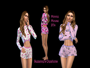 Sims 4 — Minnie Mouse PJ Shorts by sweetheartwva — A pair of Minnie mouse Pj Shorts. Has 8 recolors and matching Top. 