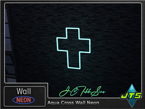 Sims 4 — Aqua Cross Neon Wall Light by JCTekkSims — Created by JCTekkSims