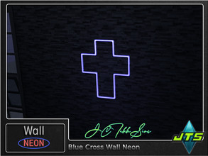 Sims 4 — Blue Cross Neon Wall Light by JCTekkSims — Created by JCTekkSims