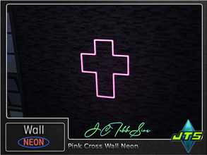 Sims 4 — Pink Cross Neon Wall Light by JCTekkSims — Created by JCTekkSims