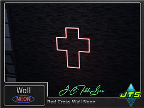Sims 4 — Red Cross Neon Wall Light by JCTekkSims — Created by JCTekkSims