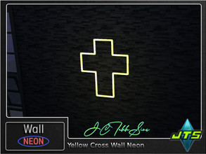 Sims 4 — Yellow Cross Neon Wall Light by JCTekkSims — Created by JCTekkSims