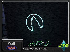 Sims 4 — Aqua Wolf Neon Wall Light by JCTekkSims — Created by JCTekkSims