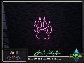 Sims 4 — Pink Wolf Paw Neon Wall Light by JCTekkSims — Created by JCTekkSims