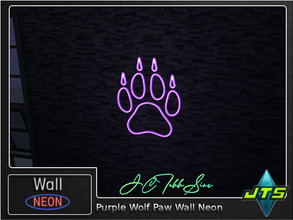 Sims 4 — Purple Wolf Paw Neon Wall Light by JCTekkSims — Created by JCTekkSims