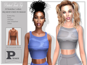 Sims 4 — Patched Tank  Top by pizazz — Patched Tank Top for your female sims. Sims 4 games. Put something stylish on your
