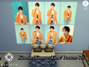 Sims 4 — Xiumin(EXO) 'Xiuweet Time' Posters Set 1 by PhoenixTsukino — Set of posters featuring KPOP idol Xiumin of the
