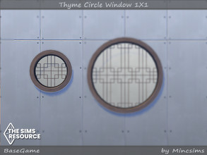 Sims 4 — Thyme Circle Window 1x1 by Mincsims — Basegame Compatible 8 swatches
