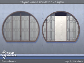 Sims 4 — Thyme Circle Window 4x4 Open by Mincsims — Basegame Compatible 8 swatches