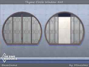 Sims 4 — Thyme Circle Window 4x4 by Mincsims — Basegame Compatible 8 swatches