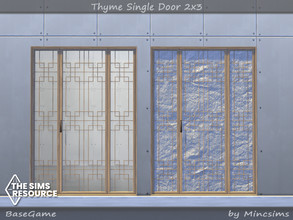 Sims 4 — Thyme Single Door 2x3 by Mincsims — Basegame Compatible 8 swatches