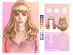 Sims 4 — Amelie Hair by MSQSIMS — This Maxis Match long hair with a bow is suitable for female sims only.The bow comes in