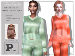 Sims 4 — Modern Sweatshirt by pizazz — Modern Sweatshirt Top for your female sims. Sims 4 games. Put something stylish on