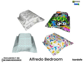 Sims 4 — kardofe_Alfredo Bedroom_Blanket by kardofe — Quilted blanket to put on the bed, in four different options