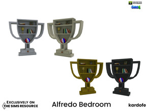 Sims 4 — kardofe_Alfredo Bedroom_Bookshelf by kardofe — Bookcase in the shape of a sports trophy, in four different
