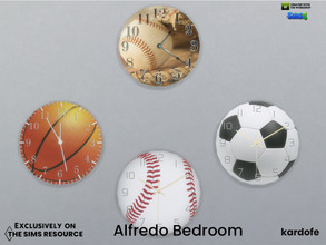 Sims 4 — kardofe_Alfredo Bedroom_clock by kardofe — Wall clock in the shape of a ball of different sports, in four