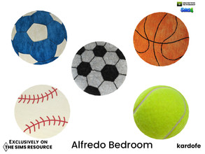 Sims 4 — kardofe_Alfredo Bedroom_Rug by kardofe — Round rug decorated with ball images, in five different options