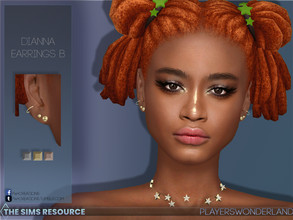 Sims 4 — Dianna Earrings B by PlayersWonderland — This is the both sided version of my dianna earrings! They come in 3