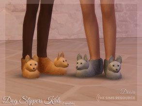 Sims 4 — Dog Slippers Kids by Dissia — Cute dog slippers for children :) Available in 7 swatches