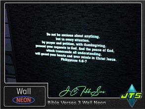 Sims 4 — Bible Verses 3 Neon Wall Light by JCTekkSims — Created by JCTekkSims