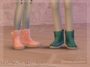 Sims 4 — Rain Boots Kids (White) by Dissia — Rain Boots for children :) Available in 36 swatches