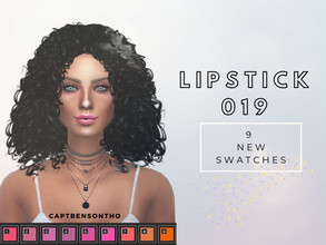 Sims 4 — Lipstick 019 by CaptBensonTho — 9 swatches available. Found under 'lipstick' in CAS. HQ compatible.