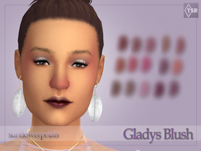 Sims 4 — Gladys Blush by SunflowerPetalsCC — A blush that affects the cheeks and nose in 15 berry and brown shades. 