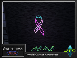 Sims 4 — Thyroid Cancer Awareness Neon Wall Light by JCTekkSims — Created by JCTekkSims