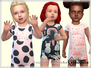 Sims 4 — Kombidress Bunny  by bukovka — Kombidress for girls, Toddler. Set independently, the new mesh mine included.
