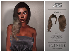 Sims 4 — Ade - Jasmine / Style 1 (Hairstyle) by Ade_Darma — Jasmine Hairstyle - Style 1 Right part is in front of the